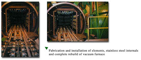 stainless steel internals and complete rebuild of vacuum furnace